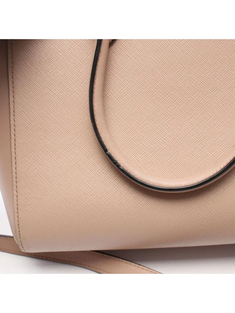 Prada 2-Way Pink Beige Leather Shoulder Handbag